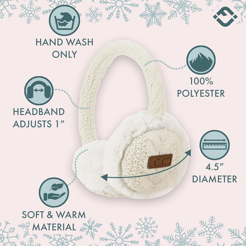 Funky Junque Winter Ear Muffs for Kids Girl Boy Fuzzy Cozy Warm Earmuffs Adjustable Cold Weather Ear Warmer Ages 4-12 - Image 3